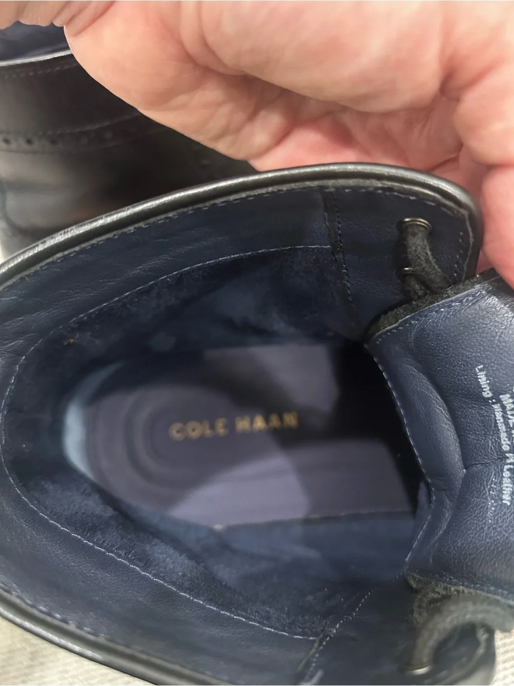 Cole Haan Black Leather Brogue Chukka Boots